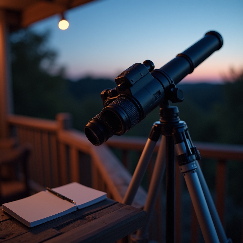 Lornetka astronomiczna na statywie do obserwacji nieba
